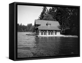 Thornewood Castle Boathouse, Lakewood, WA, 1916-Ashael Curtis-Framed Stretched Canvas