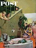 "Stealing Cake at Grownups Party," Saturday Evening Post Cover, September 10, 1960-Thornton Utz-Framed Giclee Print