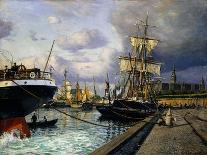 Shipping Vessels in Helsingor Harbour-Thorolf Frederik Pedersen-Laminated Giclee Print