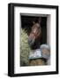 Thoroughbred Horse Eating Hay-Paul Richards-Framed Photographic Print