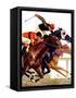 "Thoroughbred Race,"August 4, 1934-Maurice Bower-Framed Stretched Canvas