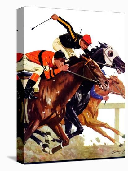 "Thoroughbred Race,"August 4, 1934-Maurice Bower-Stretched Canvas