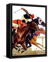 "Thoroughbred Race,"August 4, 1934-Maurice Bower-Framed Stretched Canvas
