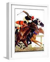 "Thoroughbred Race," Saturday Evening Post Cover, August 4, 1934-Maurice Bower-Framed Giclee Print