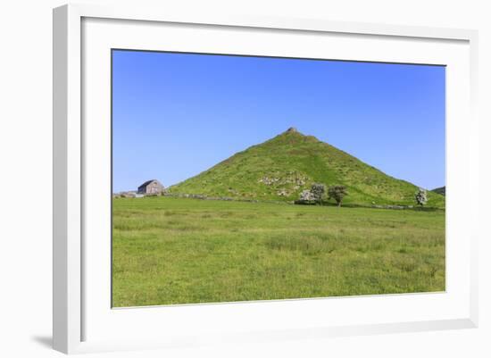 Thorpe Cloud, a Conical Hill with Hawthorns in Blossom and Barn, Dovedale-Eleanor Scriven-Framed Photographic Print