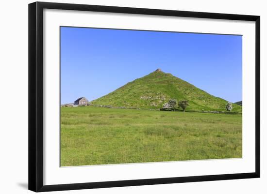 Thorpe Cloud, a Conical Hill with Hawthorns in Blossom and Barn, Dovedale-Eleanor Scriven-Framed Photographic Print