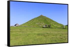 Thorpe Cloud, a Conical Hill with Hawthorns in Blossom and Barn, Dovedale-Eleanor Scriven-Framed Stretched Canvas