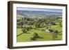 Thorpe Village, Elevated View from Thorpe Cloud, Spring, Near Dovedale, Peak District-Eleanor Scriven-Framed Photographic Print