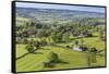 Thorpe Village, Elevated View from Thorpe Cloud, Spring, Near Dovedale, Peak District-Eleanor Scriven-Framed Stretched Canvas