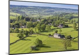 Thorpe Village, Elevated View from Thorpe Cloud, Spring, Near Dovedale, Peak District-Eleanor Scriven-Mounted Photographic Print