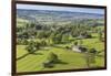 Thorpe Village, Elevated View from Thorpe Cloud, Spring, Near Dovedale, Peak District-Eleanor Scriven-Framed Premium Photographic Print