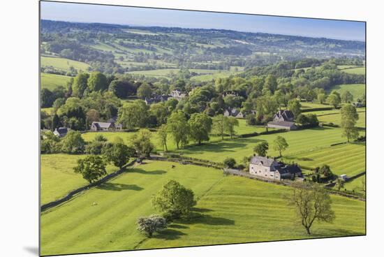 Thorpe Village, Elevated View from Thorpe Cloud, Spring, Near Dovedale, Peak District-Eleanor Scriven-Mounted Premium Photographic Print