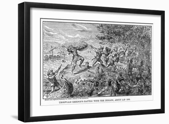 Thorwald Erikson's Battle with the Indians, About Ad 1003-null-Framed Giclee Print