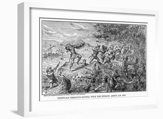 Thorwald Erikson's Battle with the Indians, About Ad 1003-null-Framed Giclee Print