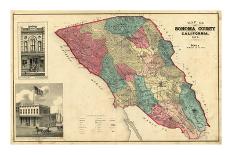 Map of Sonoma County California, c.1877-Thos^ H^ Thompson-Framed Art Print