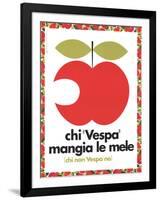 Those Who "Vespa" Eat Apples; Those Who Don't "Vespa" Don't-null-Framed Art Print