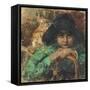 Thoughtful Child (Oil on Canvas)-Vicenzo Irolli-Framed Stretched Canvas