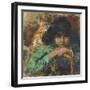 Thoughtful Child (Oil on Canvas)-Vicenzo Irolli-Framed Giclee Print