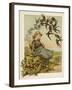 Thoughtful Girl Watches the Swallows Migrate to Warmer Climes-M. Ellen Edwards-Framed Art Print