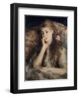 Thoughtful, La Pensee-Pierre-Auguste Renoir-Framed Giclee Print