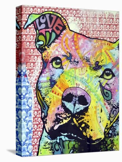 Thoughtful Pit Bull This Years Love 2013 Part 1-Dean Russo-Stretched Canvas