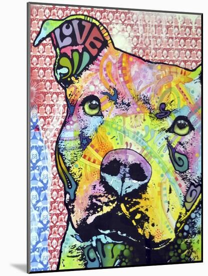 Thoughtful Pit Bull This Years Love 2013 Part 1-Dean Russo-Mounted Giclee Print