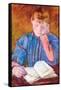 Thoughtful Reader by Cassatt-Mary Cassatt-Framed Stretched Canvas