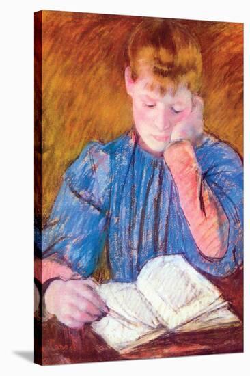 Thoughtful Reader by Cassatt-Mary Cassatt-Stretched Canvas