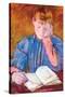 Thoughtful Reader by Cassatt-Mary Cassatt-Stretched Canvas