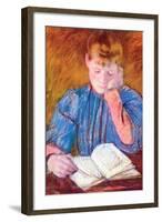 Thoughtful Reader by Cassatt-Mary Cassatt-Framed Art Print