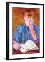 Thoughtful Reader by Cassatt-Mary Cassatt-Framed Art Print
