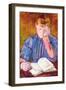 Thoughtful Reader By Cassatt-Mary Cassatt-Framed Art Print