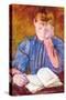 Thoughtful Reader By Cassatt-Mary Cassatt-Stretched Canvas