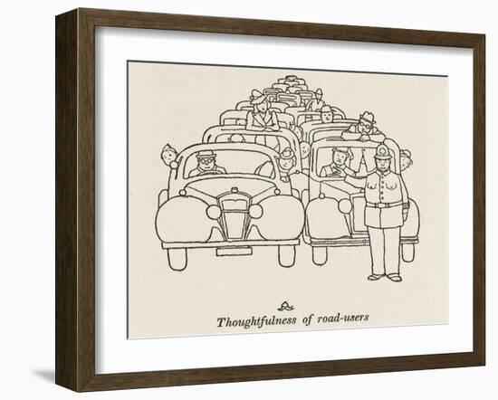 Thoughtfulness of Road-Users-null-Framed Art Print