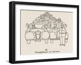 Thoughtfulness of Road-Users-null-Framed Art Print