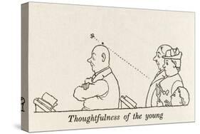 Thoughtfulness of Young-William Heath Robinson-Stretched Canvas