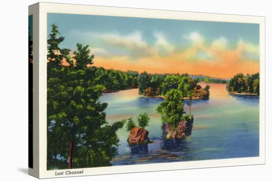 Thousand Islands, New York - View of Lost Channel-Lantern Press-Stretched Canvas