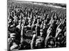 Thousands of Red Army Soldiers Raise their Clenched Fists-null-Mounted Photo