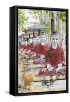 Thousands of Sitting Buddhas in Park - Maha Bodhi Ta Htaunghtaung, Myanmar-Alex Robinson-Framed Stretched Canvas