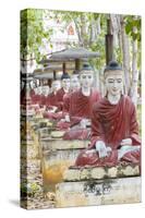 Thousands of Sitting Buddhas in Park - Maha Bodhi Ta Htaunghtaung, Myanmar-Alex Robinson-Stretched Canvas