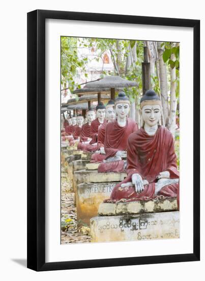 Thousands of Sitting Buddhas in Park - Maha Bodhi Ta Htaunghtaung, Myanmar-Alex Robinson-Framed Photographic Print