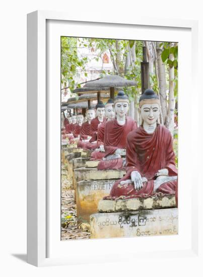 Thousands of Sitting Buddhas in Park - Maha Bodhi Ta Htaunghtaung, Myanmar-Alex Robinson-Framed Photographic Print