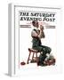 "Threading the Needle" Saturday Evening Post Cover, April 8,1922-Norman Rockwell-Framed Giclee Print