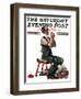 "Threading the Needle" Saturday Evening Post Cover, April 8,1922-Norman Rockwell-Framed Giclee Print