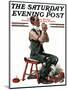 "Threading the Needle" Saturday Evening Post Cover, April 8,1922-Norman Rockwell-Mounted Giclee Print