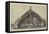 Threatened Maori Rising in New Zealand, Maori Meeting-House at Ohinemutu-John Charles Dollman-Framed Stretched Canvas