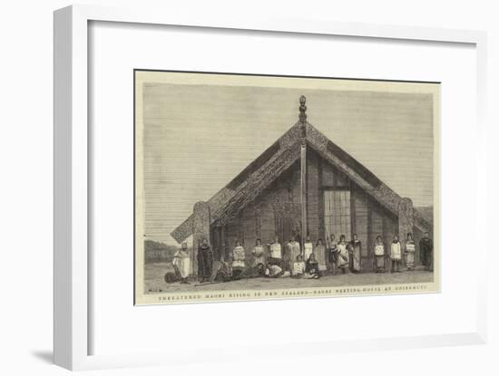 Threatened Maori Rising in New Zealand, Maori Meeting-House at Ohinemutu-John Charles Dollman-Framed Giclee Print