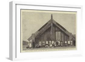 Threatened Maori Rising in New Zealand, Maori Meeting-House at Ohinemutu-John Charles Dollman-Framed Giclee Print