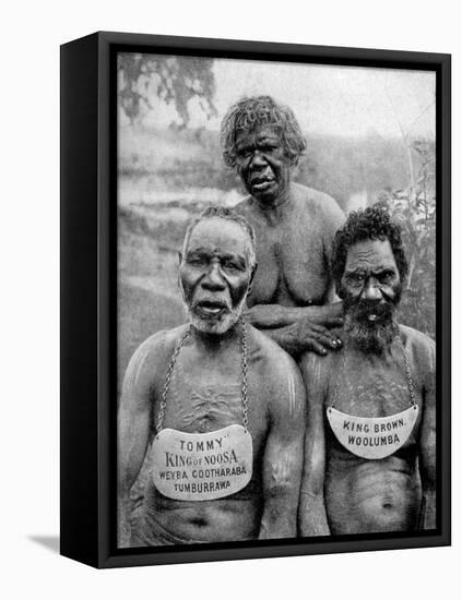 Three Aborigines from the Coast Tribes Above Brisbane, Australia, 1922-null-Framed Stretched Canvas