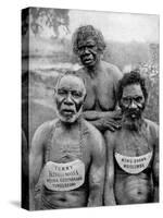 Three Aborigines from the Coast Tribes Above Brisbane, Australia, 1922-null-Stretched Canvas